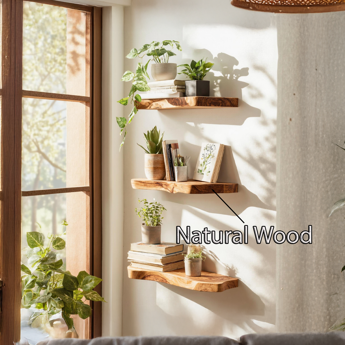 Farmhouse Live Edge Floating Shelf