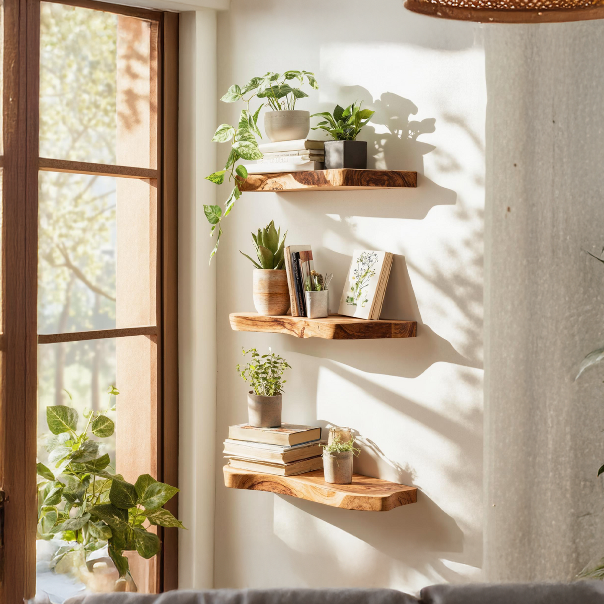 Farmhouse Live Edge Floating Shelf