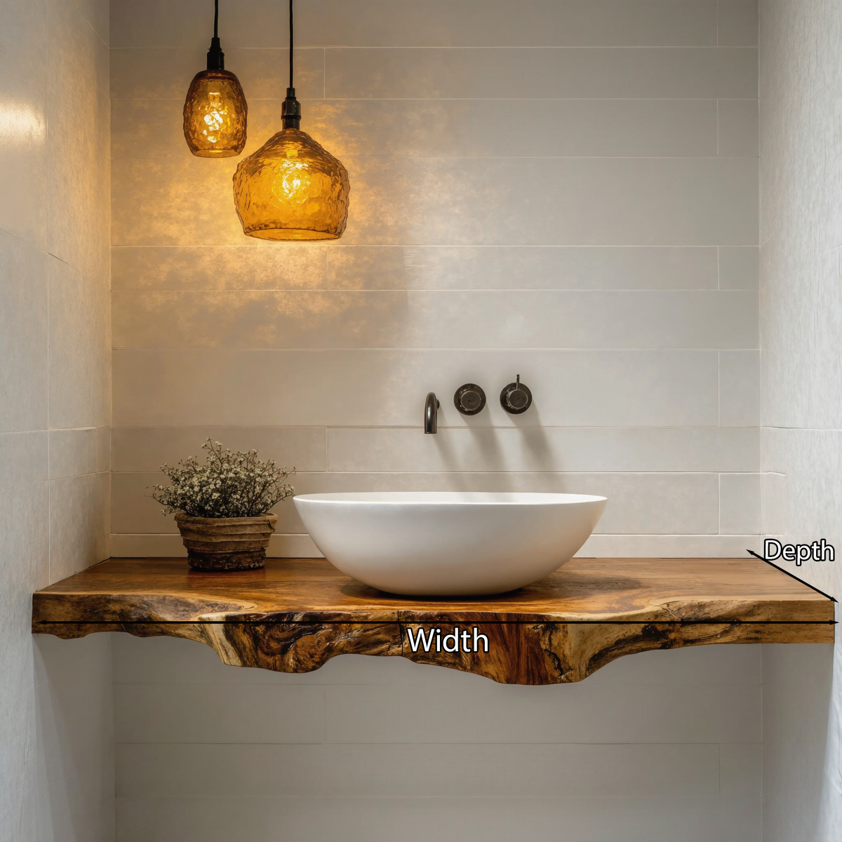 Handcrafted Live Edge Bathroom Vanity Furniture Decor