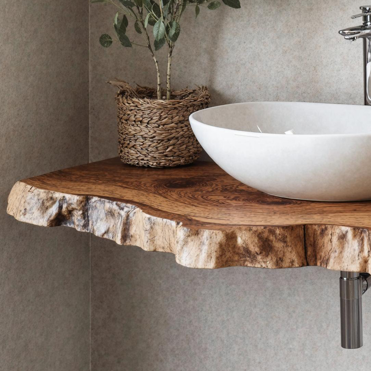 Wooden Floating Shelf For Bathroom Vanity