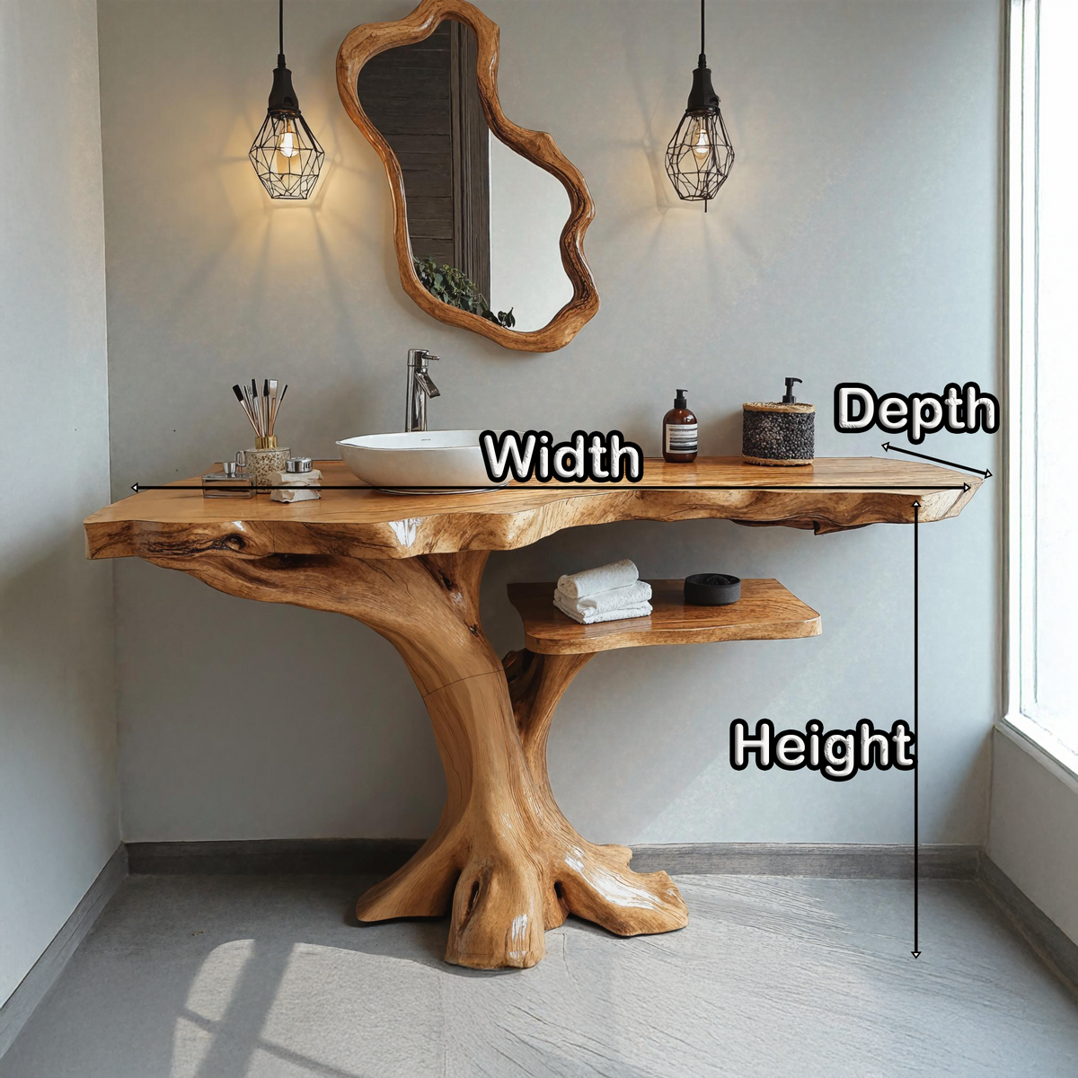 Single Bathroom Vanity With Open Shelf For Modern Homes