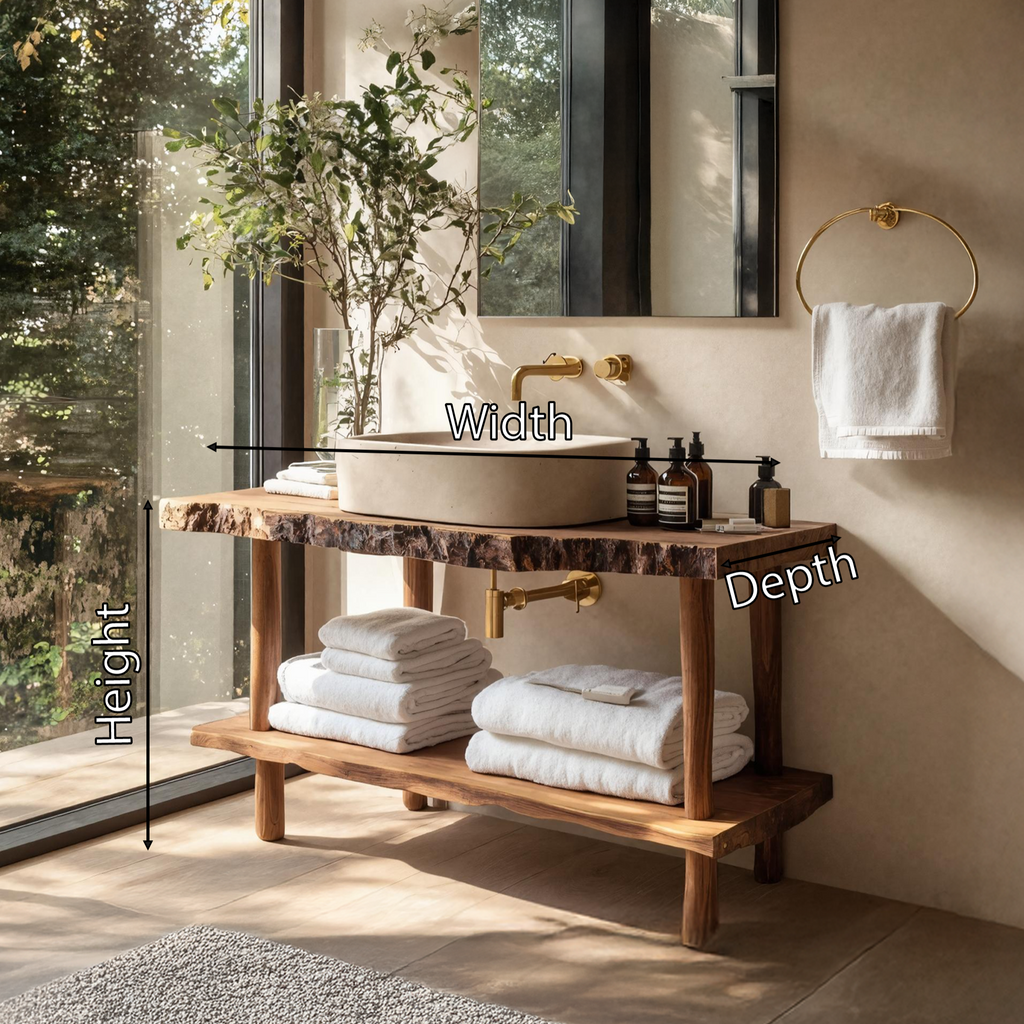 Mid Century Wooden Vanity For Bathroom Furniture Decor