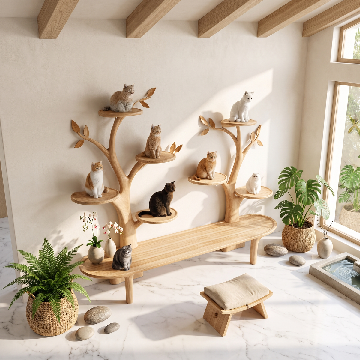 Mid Century Tree Cat Tower Living Study