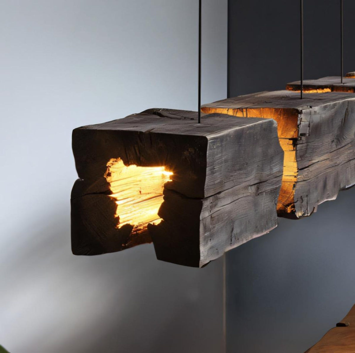 Rustic Pendant Light And Natural Log Lighting For Living Room Dining Room And Kitchen