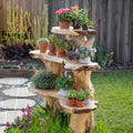 Rustic Wooden Garden Shelf For Indoor And Outdoor Plant Display