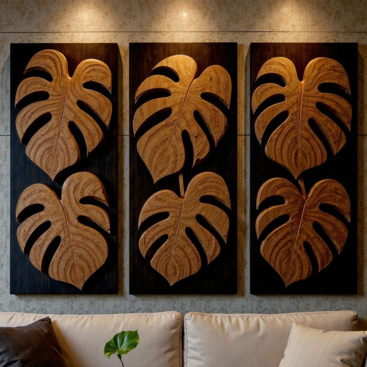 Tropical Leaf Wall Art Panel For Entryway Living Room And Bedroom