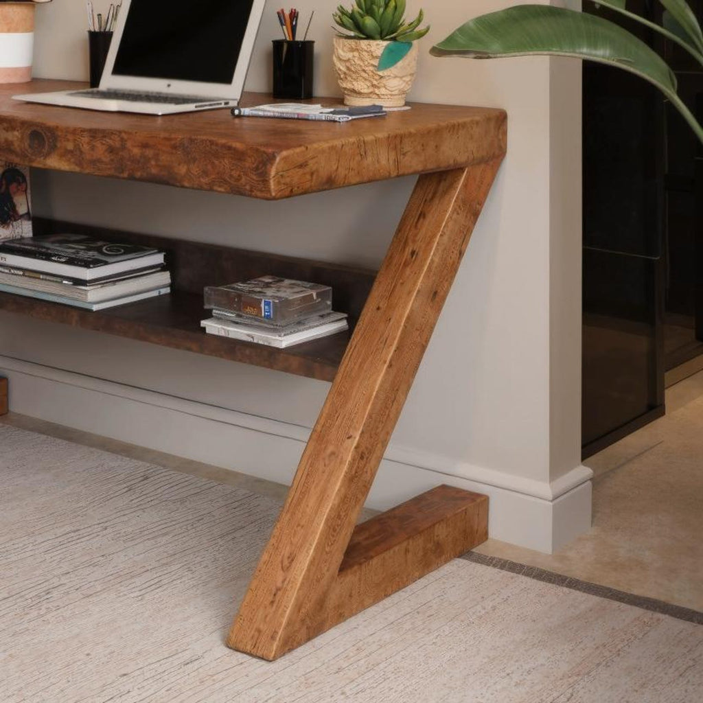 Minimalist Z Shape Desk Work Desk For Home Office Or Bedroom Corner