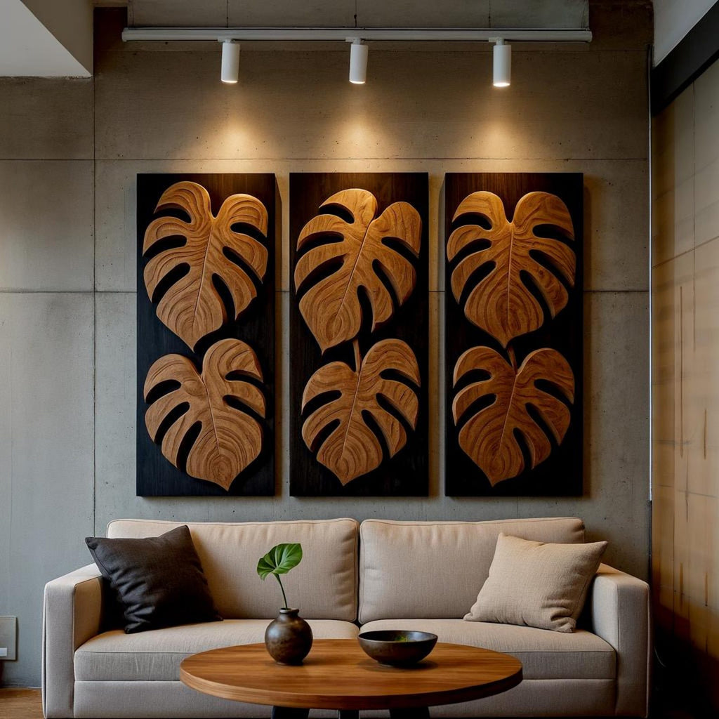 Tropical Leaf Wall Art Panel For Entryway Living Room And Bedroom