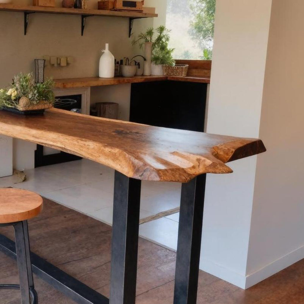 Modern Handmade Live Edge Bar Table For Kitchen Counter