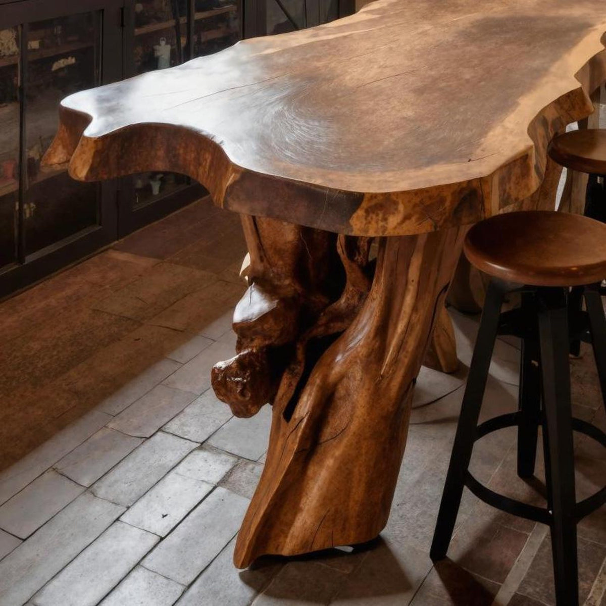 Rustic Live Edge Kitchen Island Table For Cozy Dining And Bar Gathering