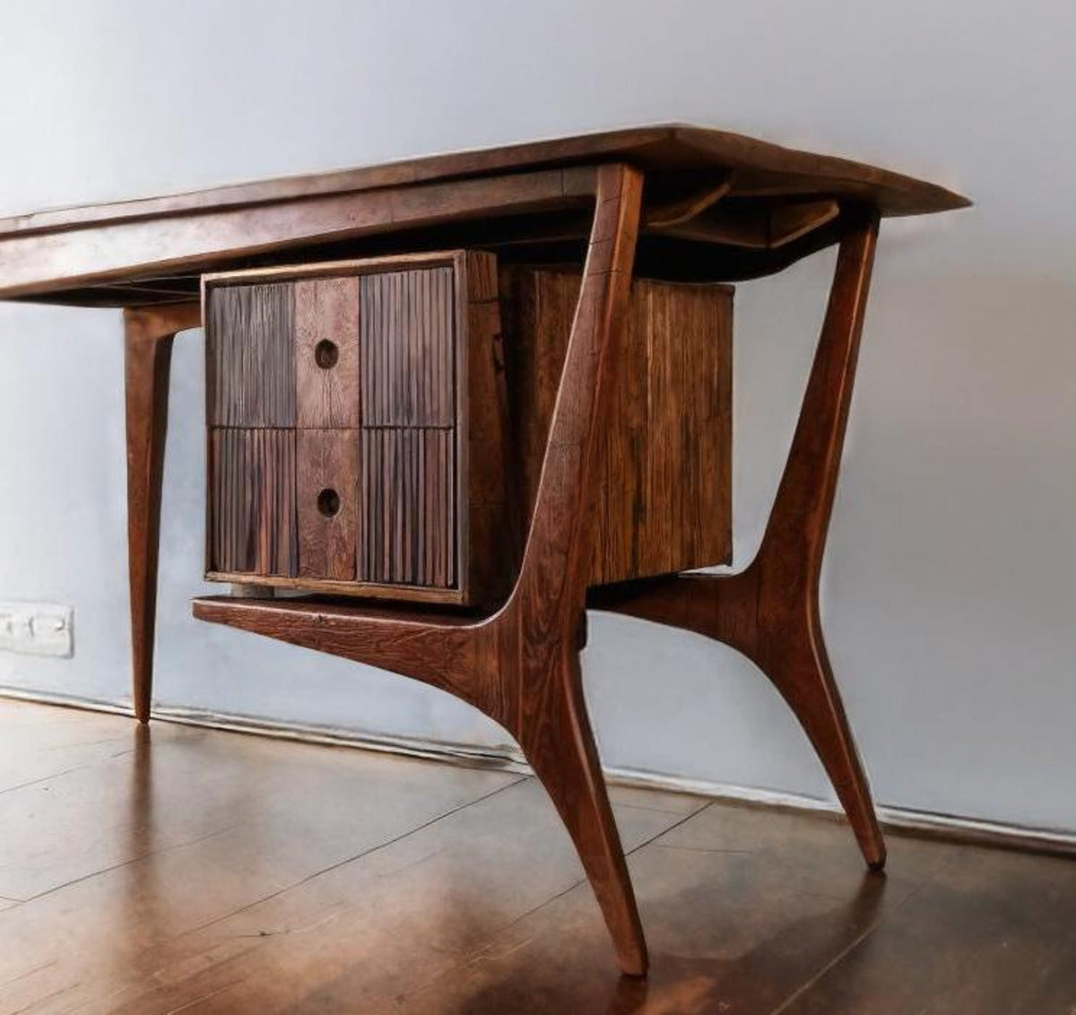 Mid Century Wood Desk For Home Office And Study Room