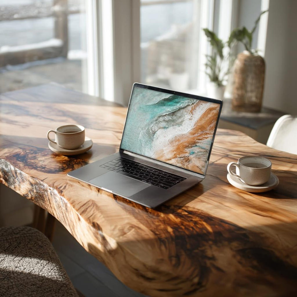 Modern Live Edge Desk For Home Office Placement