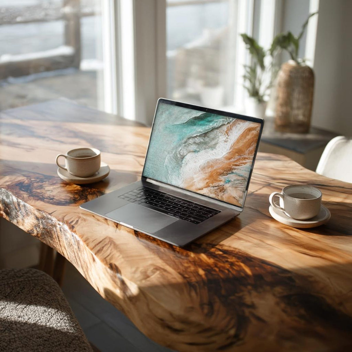 Modern Live Edge Desk For Home Office Placement