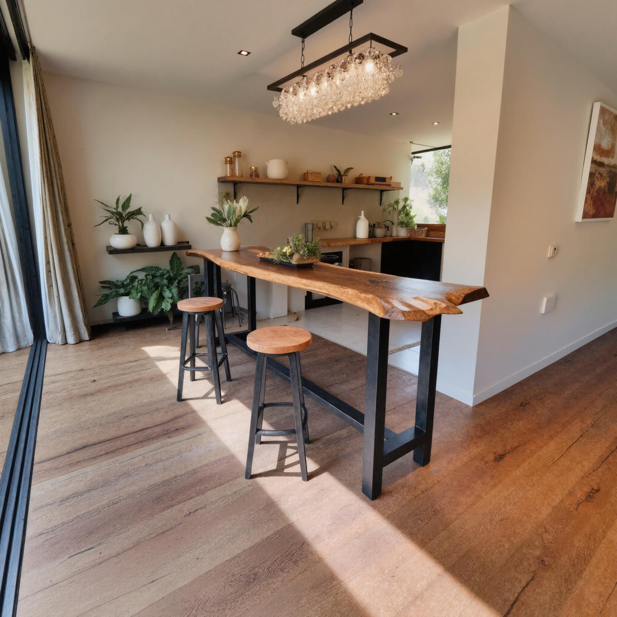 Modern Handmade Live Edge Bar Table For Kitchen Counter