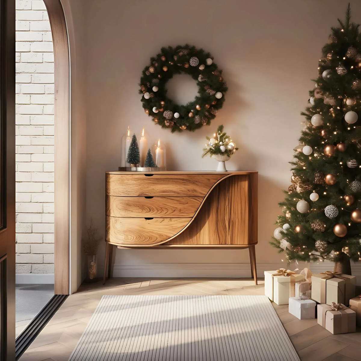 Modern Handcrafted Sideboard For Holiday Home Décor