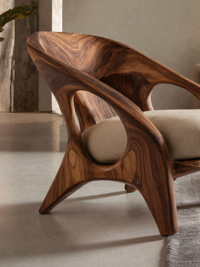 Modern Sculptural Accent Chair For Living Room