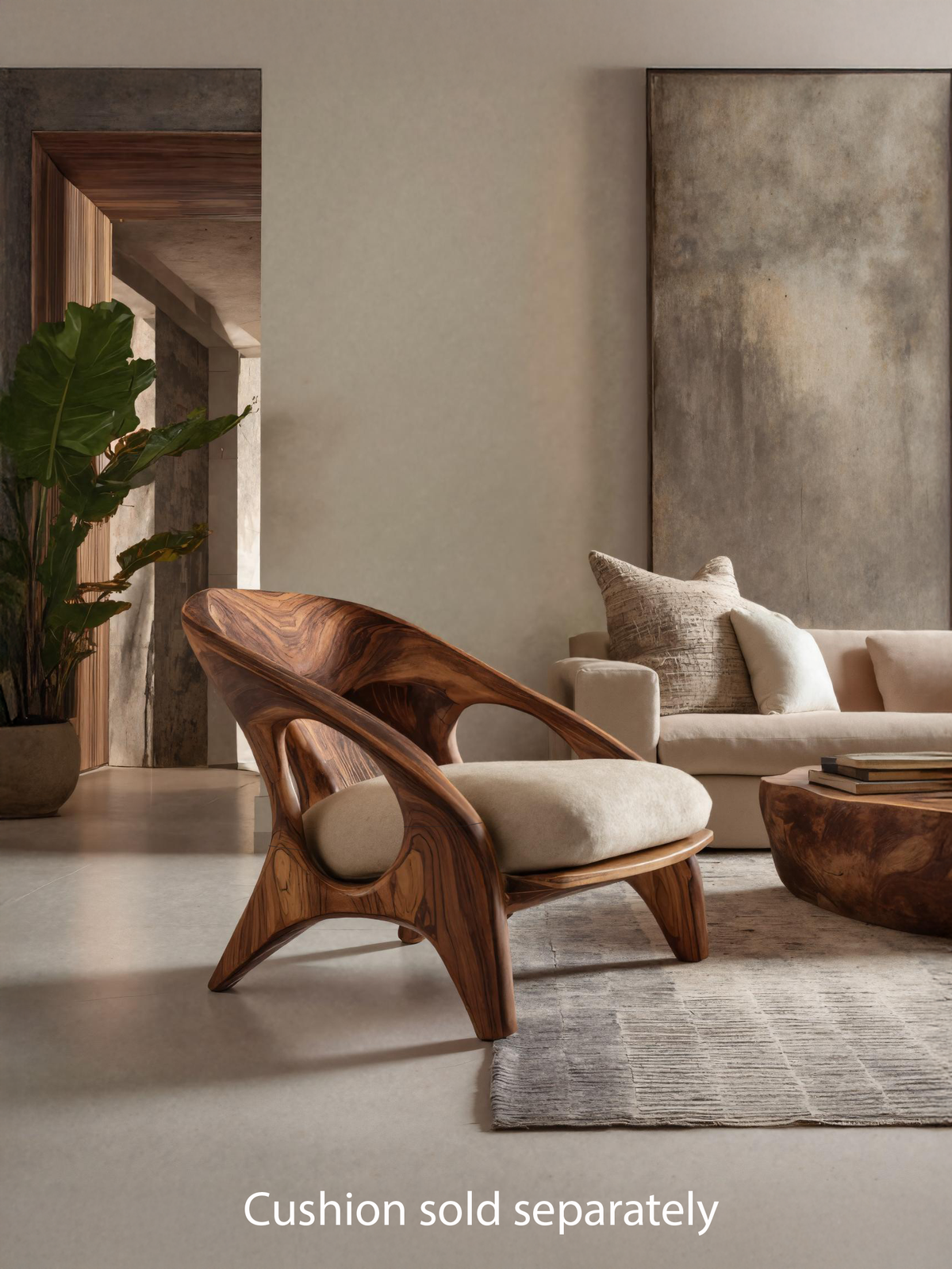 Modern Sculptural Accent Chair For Living Room