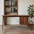 Mid Century Wood Desk For Home Office And Study Room