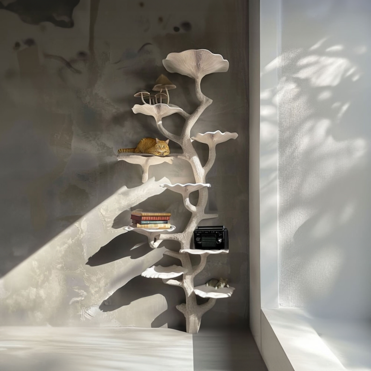 Mushroom Free Standing Corner Wall Shelf