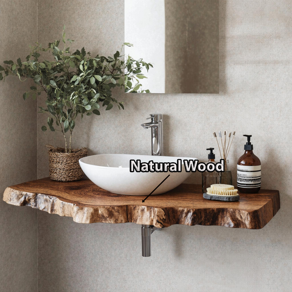 Wooden Floating Shelf For Bathroom Vanity
