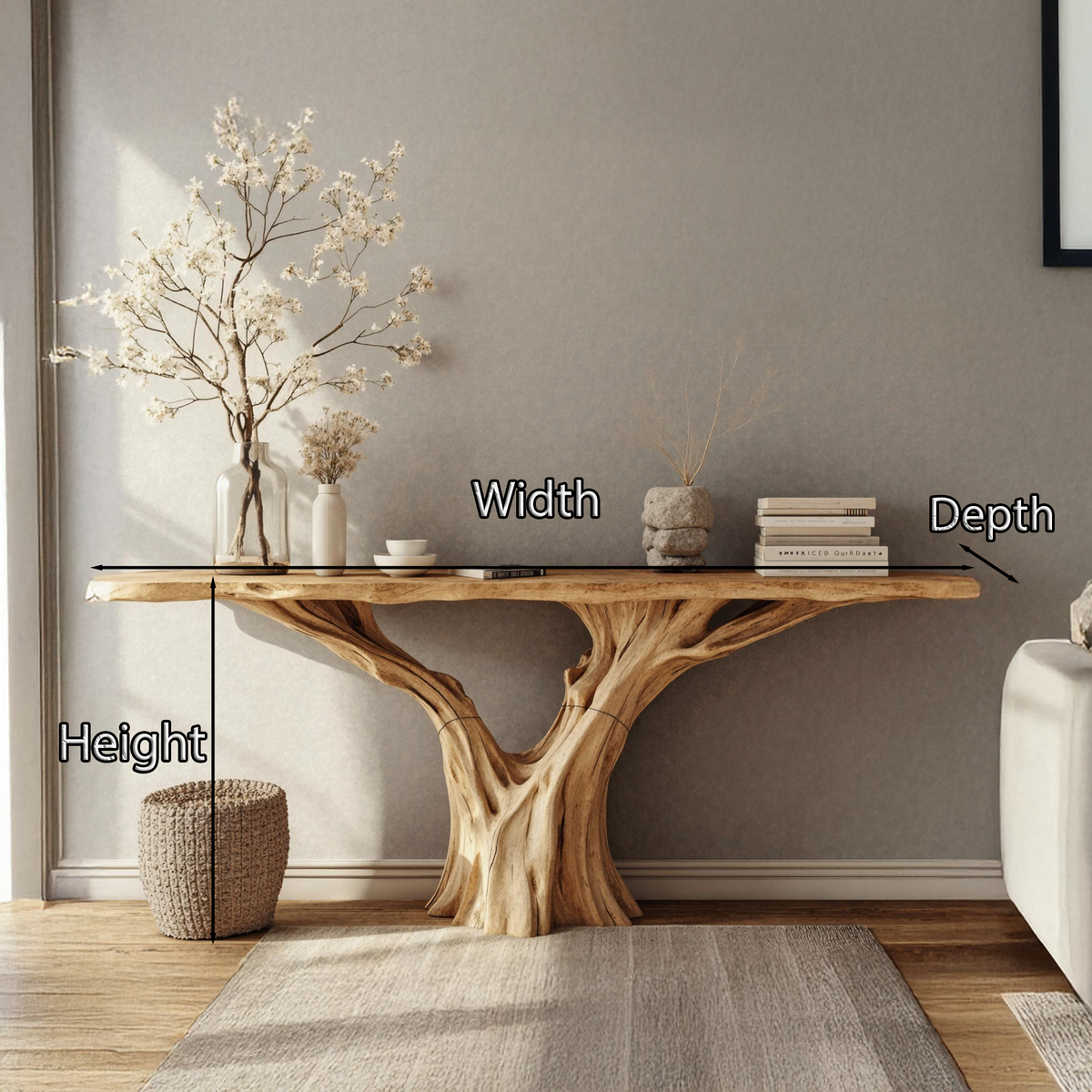 Farmhouse Solid Wood Console Table