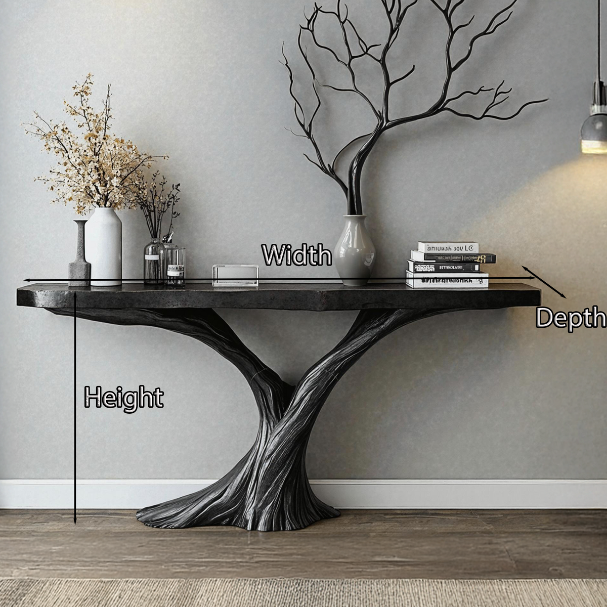 Space Saving Wood Console Table For A Practical Entryway Solution