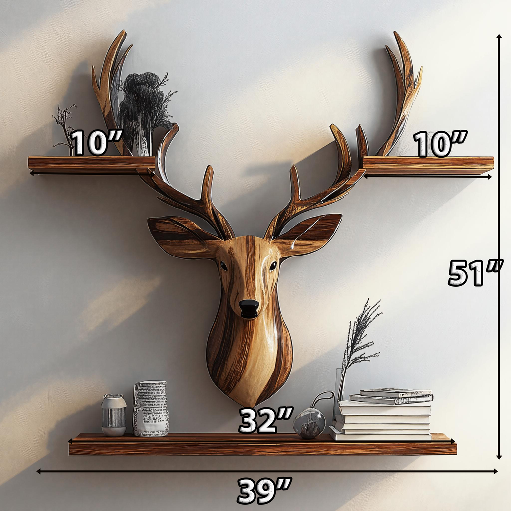 Decorative Wooden Deer Wall Shelf