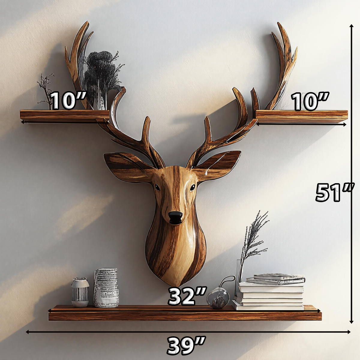 Decorative Wooden Deer Wall Shelf