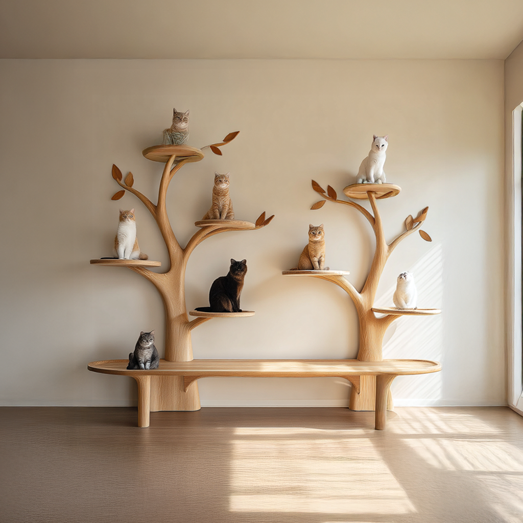 Mid Century Tree Cat Tower Living Study