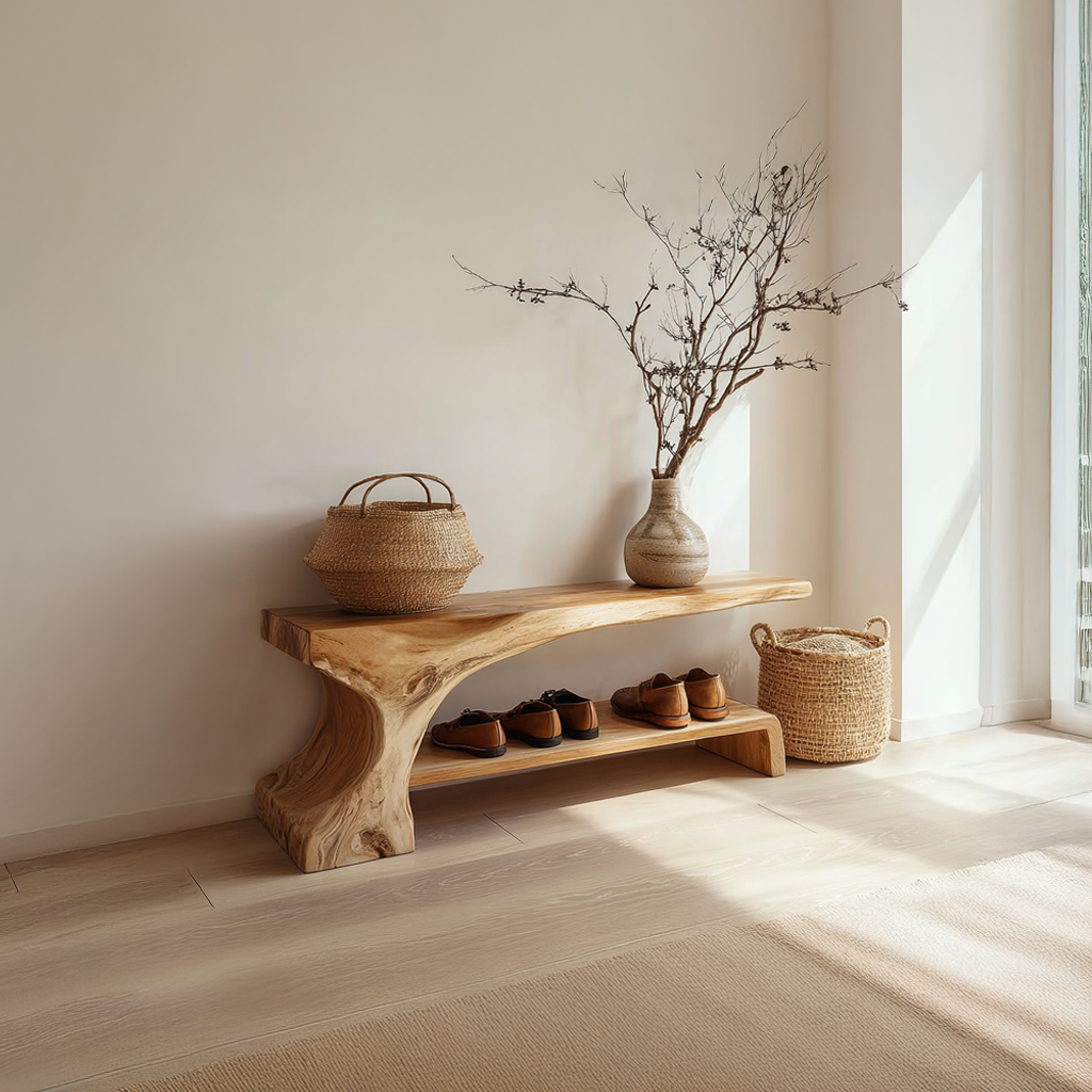 Rustic Entryway Shoe Bench Hallway Living Room
