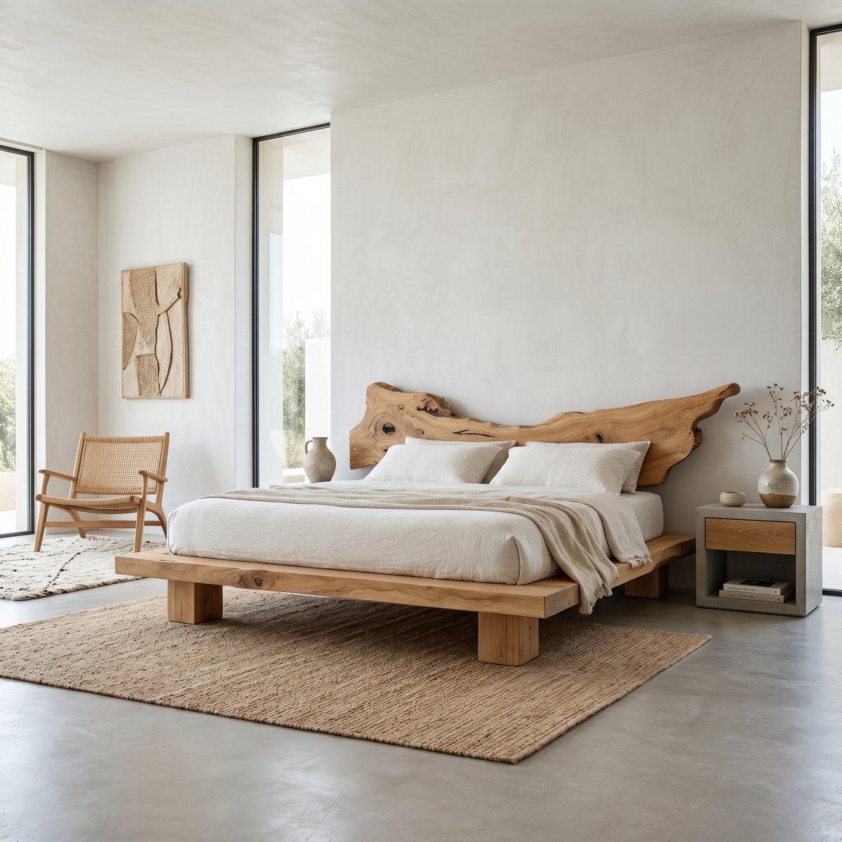 Rustic Platform Bed King Room