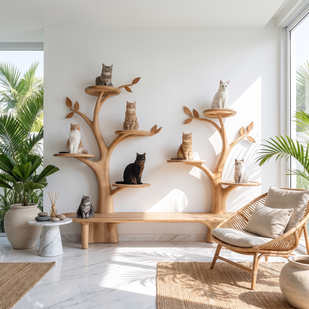 Mid Century Tree Cat Tower Living Study