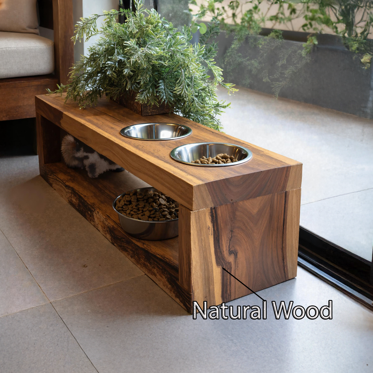 Handcrafted Pet Bowl Holder Elevated Feeding