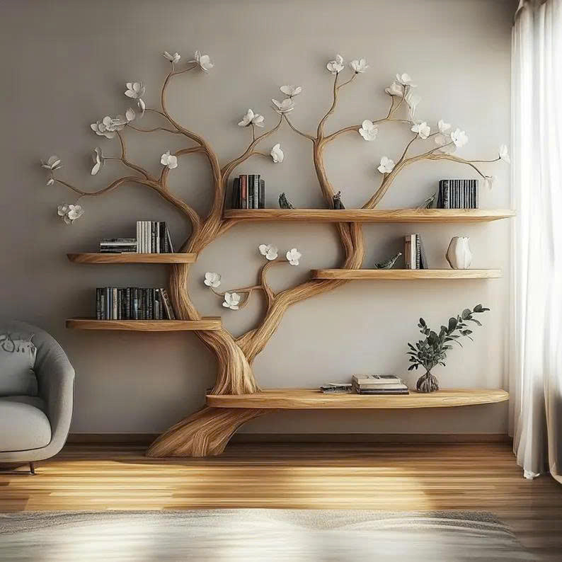 Handmade Wooden Bookshelf Home Decor Gift