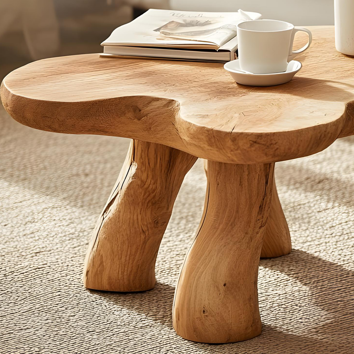 Natural Solid Wood Coffee Table