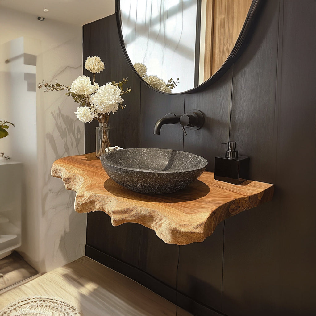 Rustic Modern Wood Sink Stand Apartment