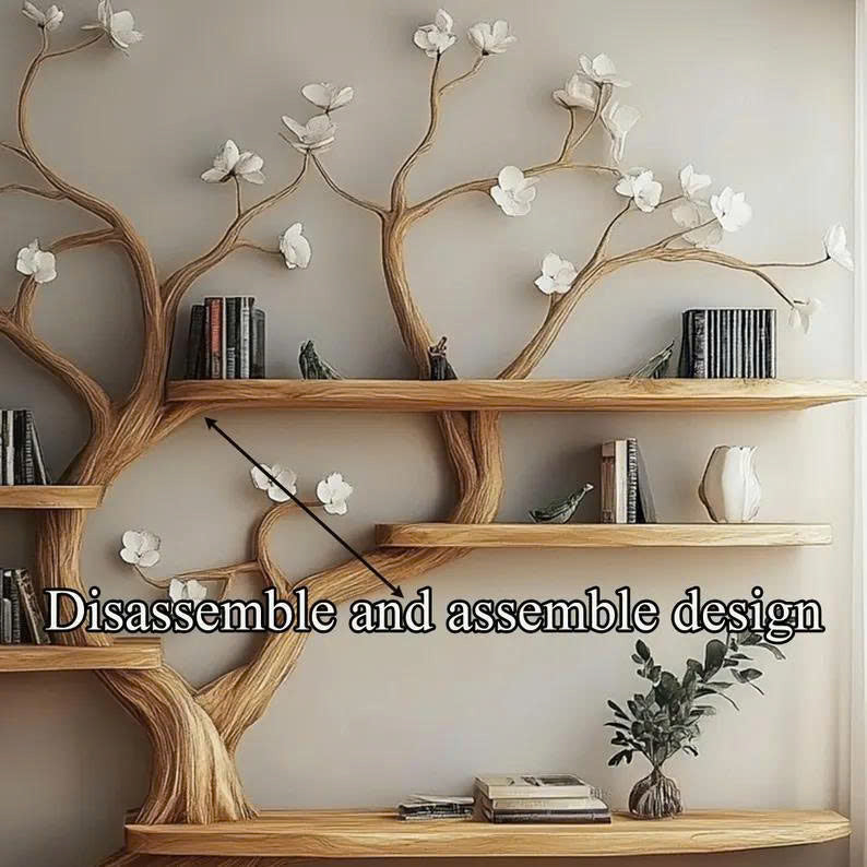 Handmade Wooden Bookshelf Home Decor Gift