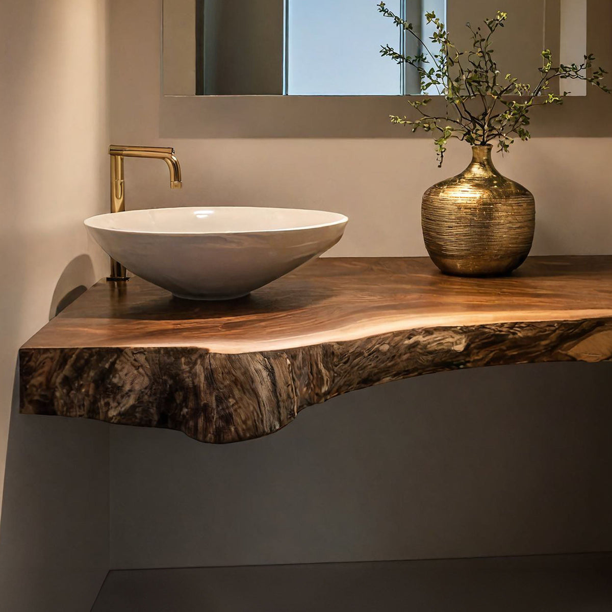Handcrafted Solid Wood Vanity For Small Bathroom