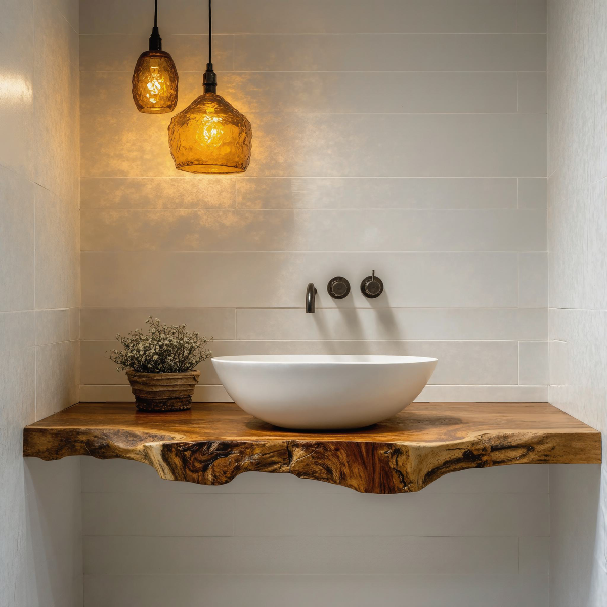 Handcrafted Live Edge Bathroom Vanity Furniture Decor