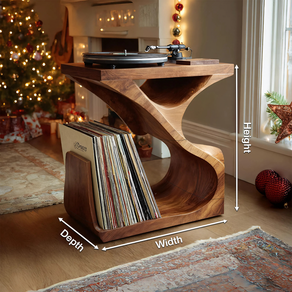 Modern Wooden Record Stand For Furniture Decor Holiday Gift