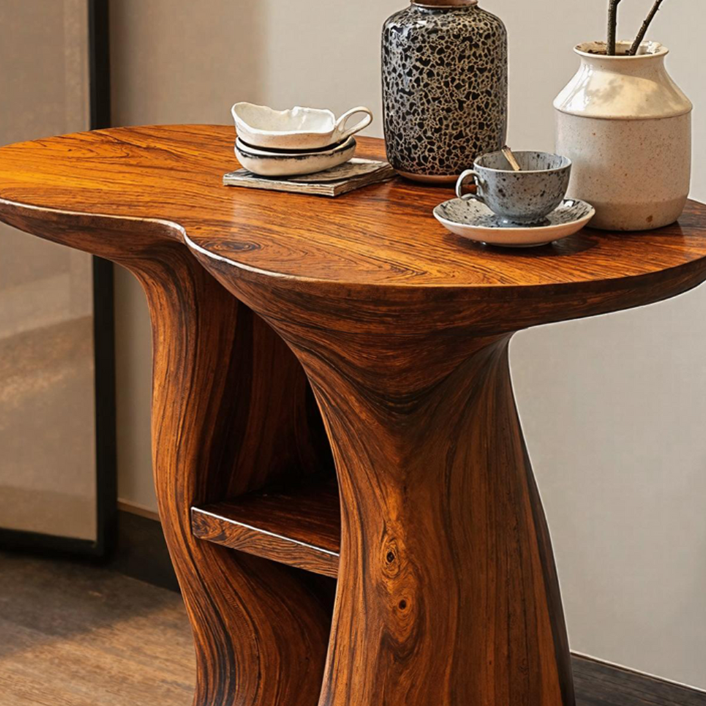 Vintage Solid Wood End Table For Entryway Design