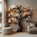 Rustic Wood Wall Mounted Tree Bookcase Decor Home Gift
