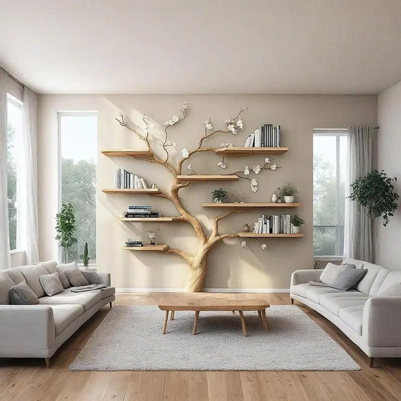 Handcrafted Tree Branch Bookshelf Home Decor Gift