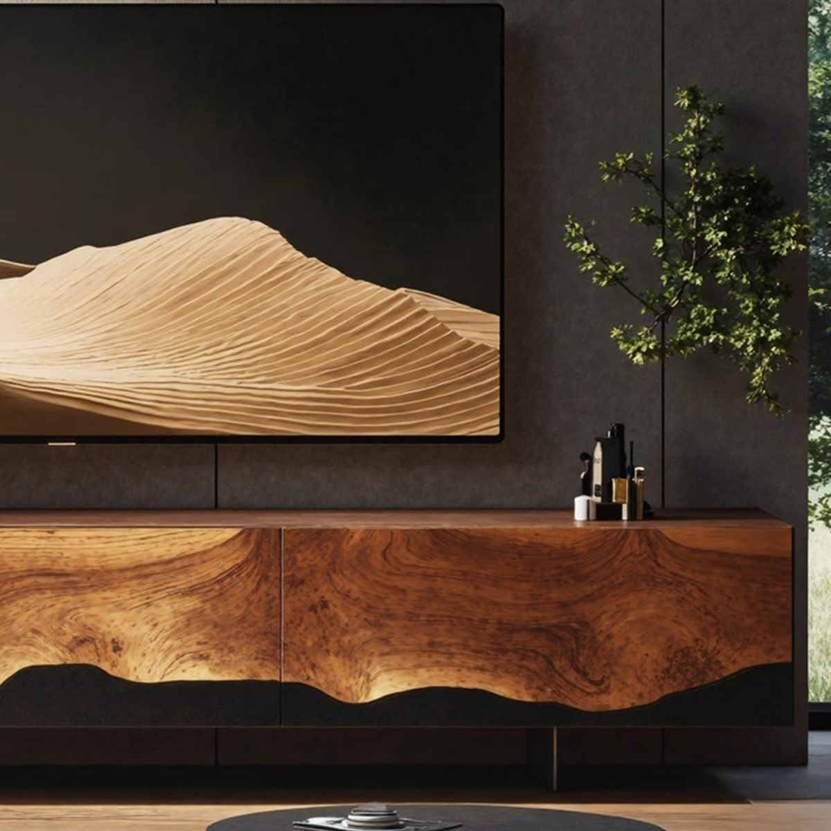 Mid Century Handcrafted Console For Living Room