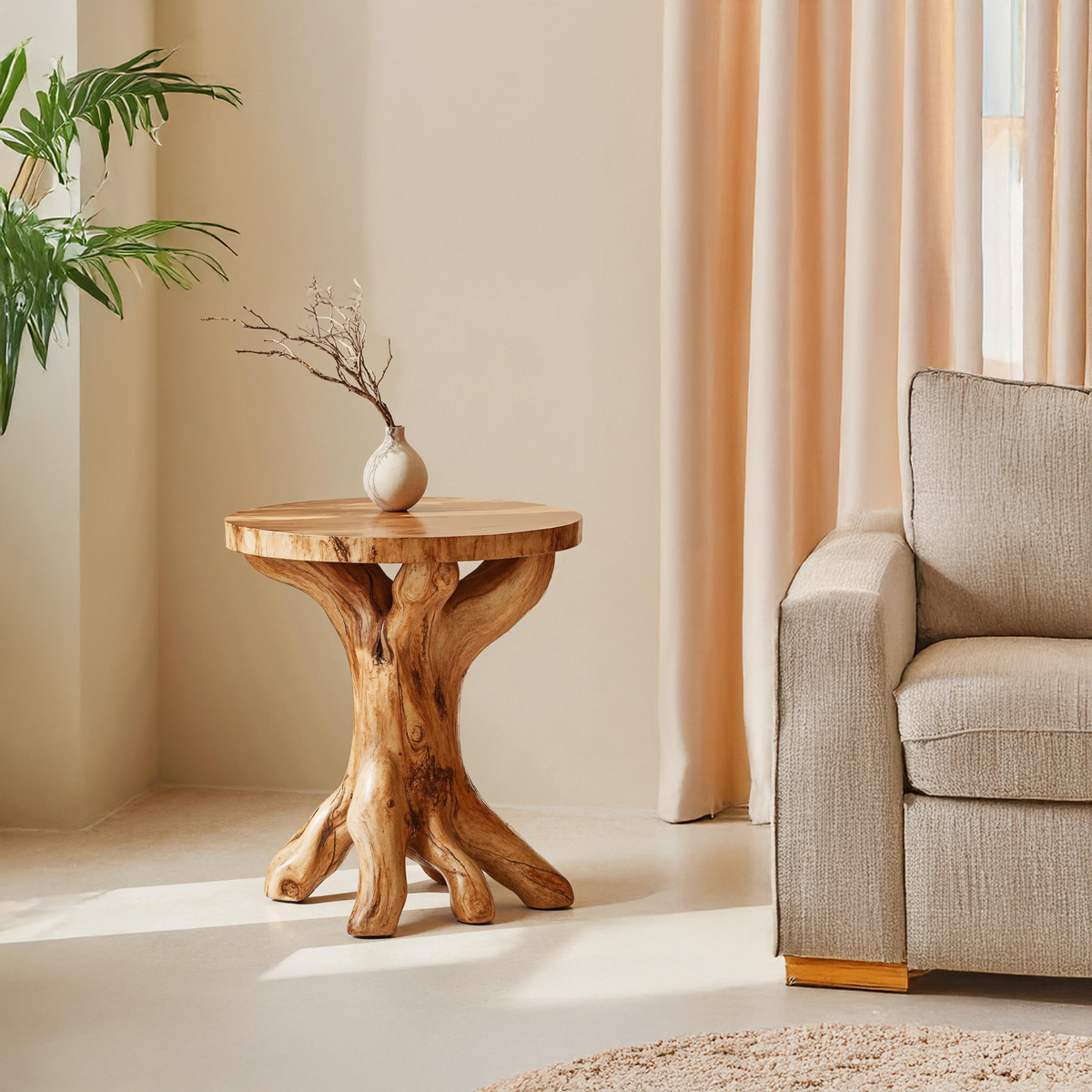 Elegant Handcrafted End Table Perfect For Modern Living Room Spaces