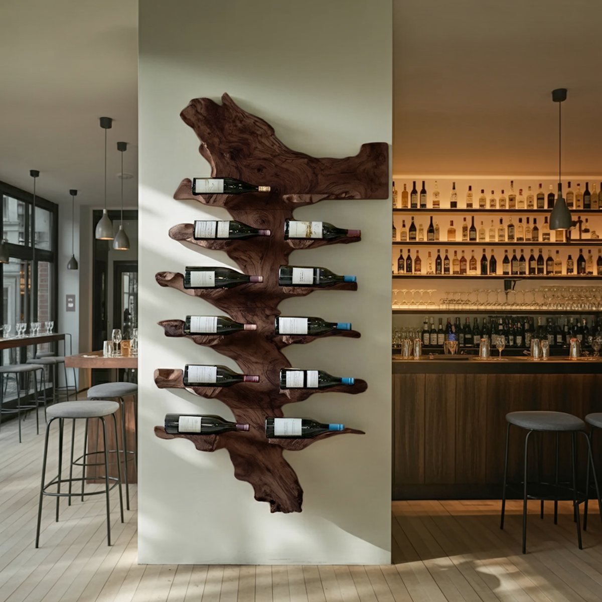 Handcrafted Live Edge Wine Holder For Luxury Furniture Decor