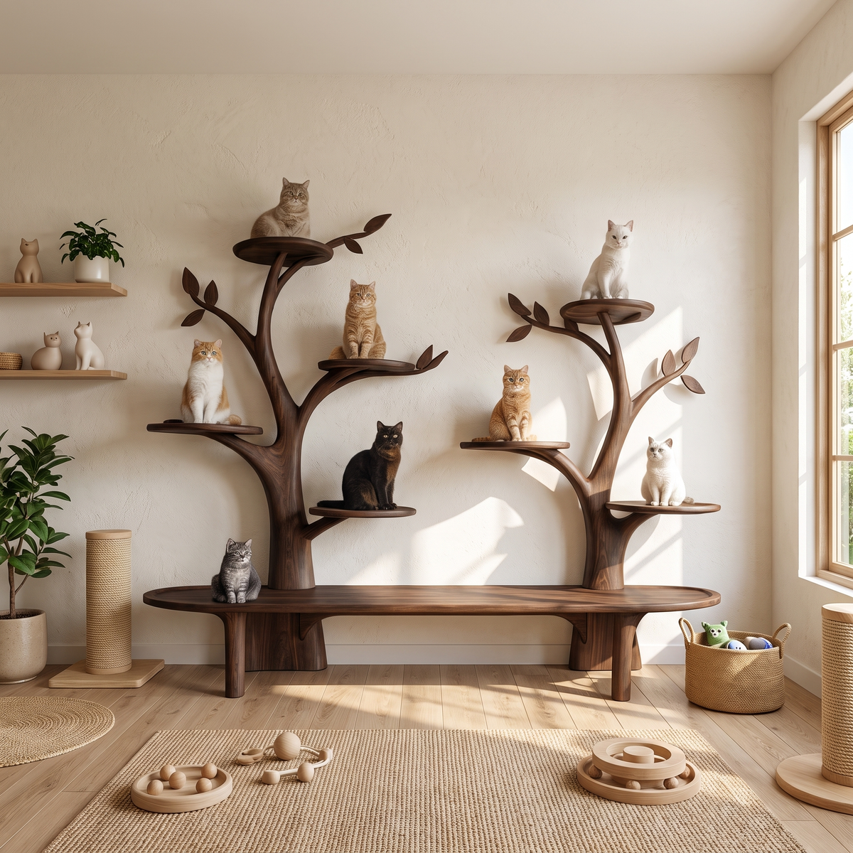 Mid Century Tree Cat Tower Living Study