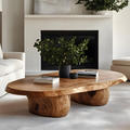 Handcrafted Natural Wood Coffee Table For Inviting Living Room