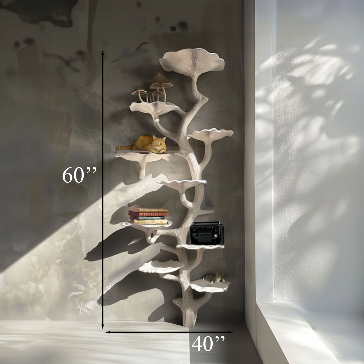 Mushroom Free Standing Corner Wall Shelf