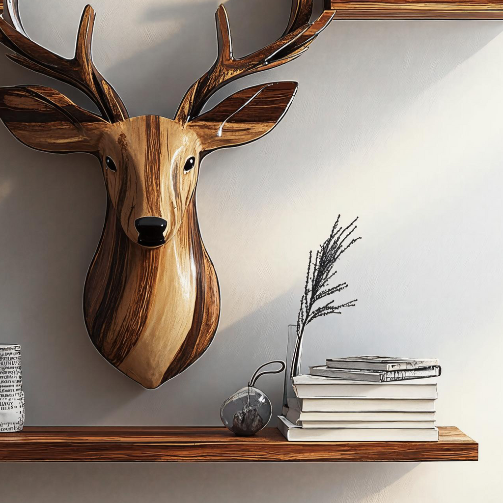Decorative Wooden Deer Wall Shelf